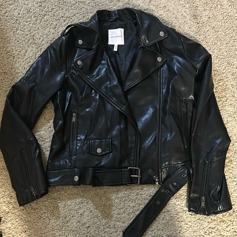 Black leather jacket